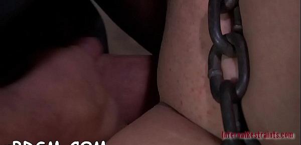  Restrained gal is made to suffer underneath hard toy playing